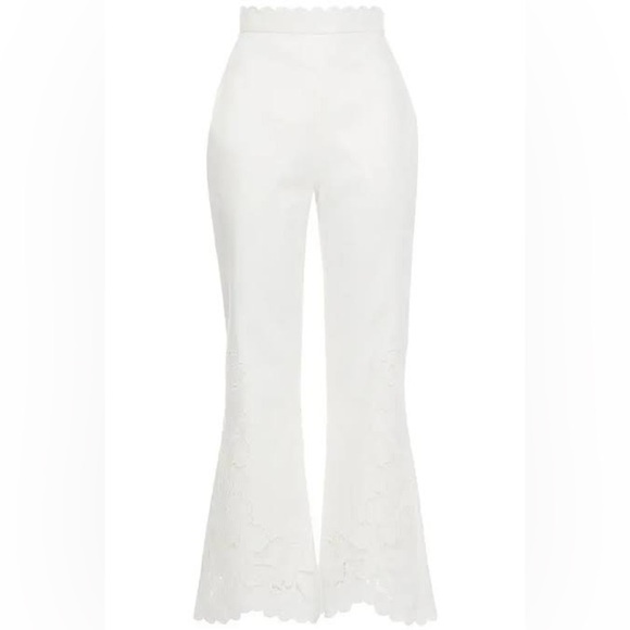 ZIMMERMANN Carnaby Scallop Broderie Anglaise Linen Flared Pants - Picture 8 of 14